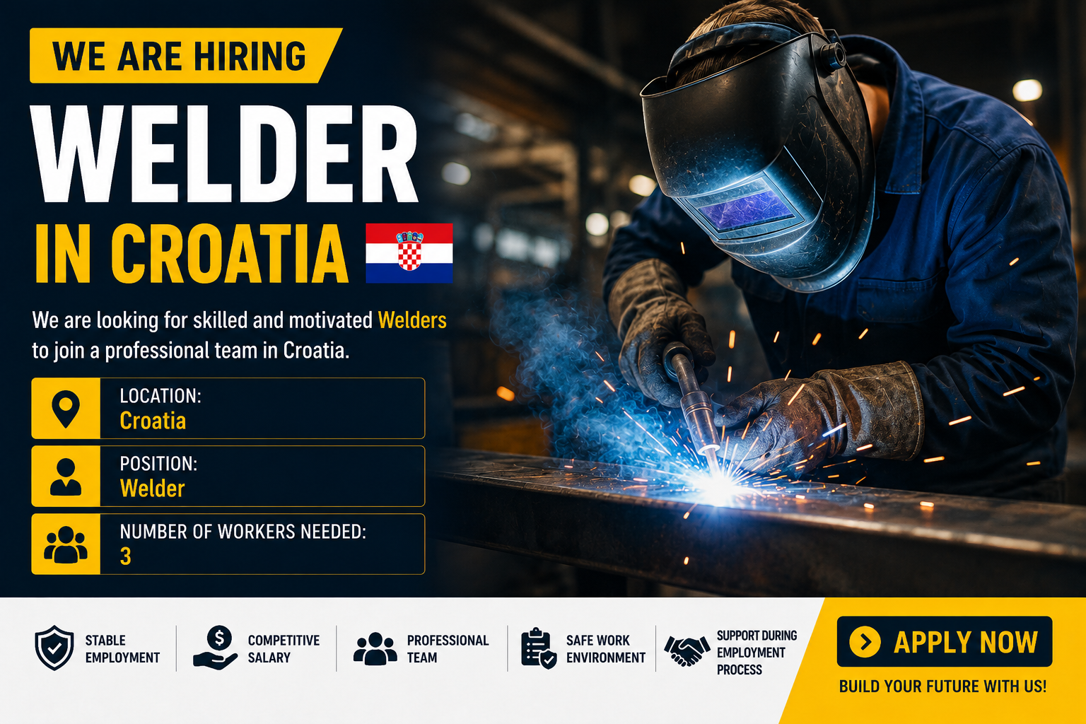 3 Welders Needed for Croatia (AlBa)